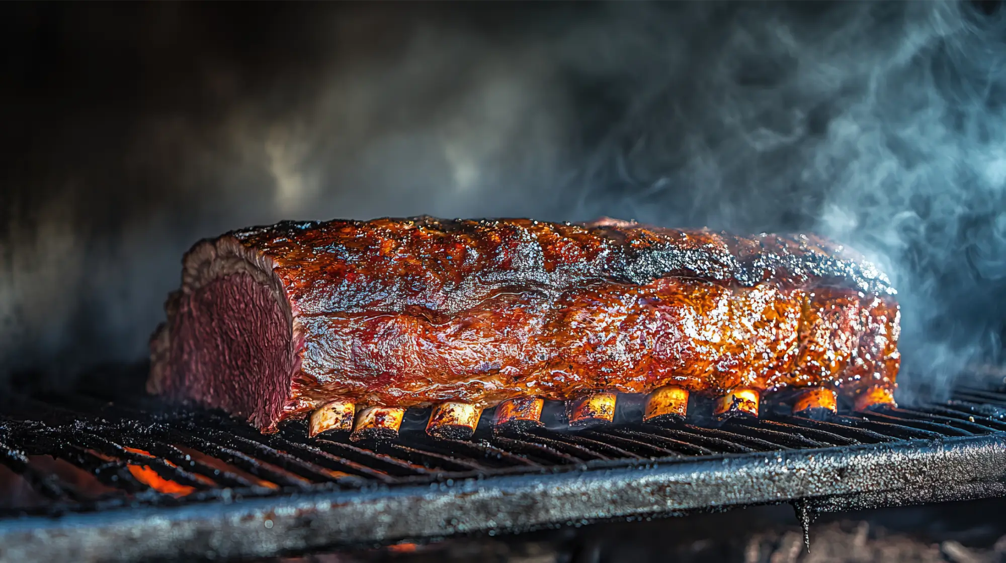 Smoked Prime Rib with Brown Butter Garlic Sauce