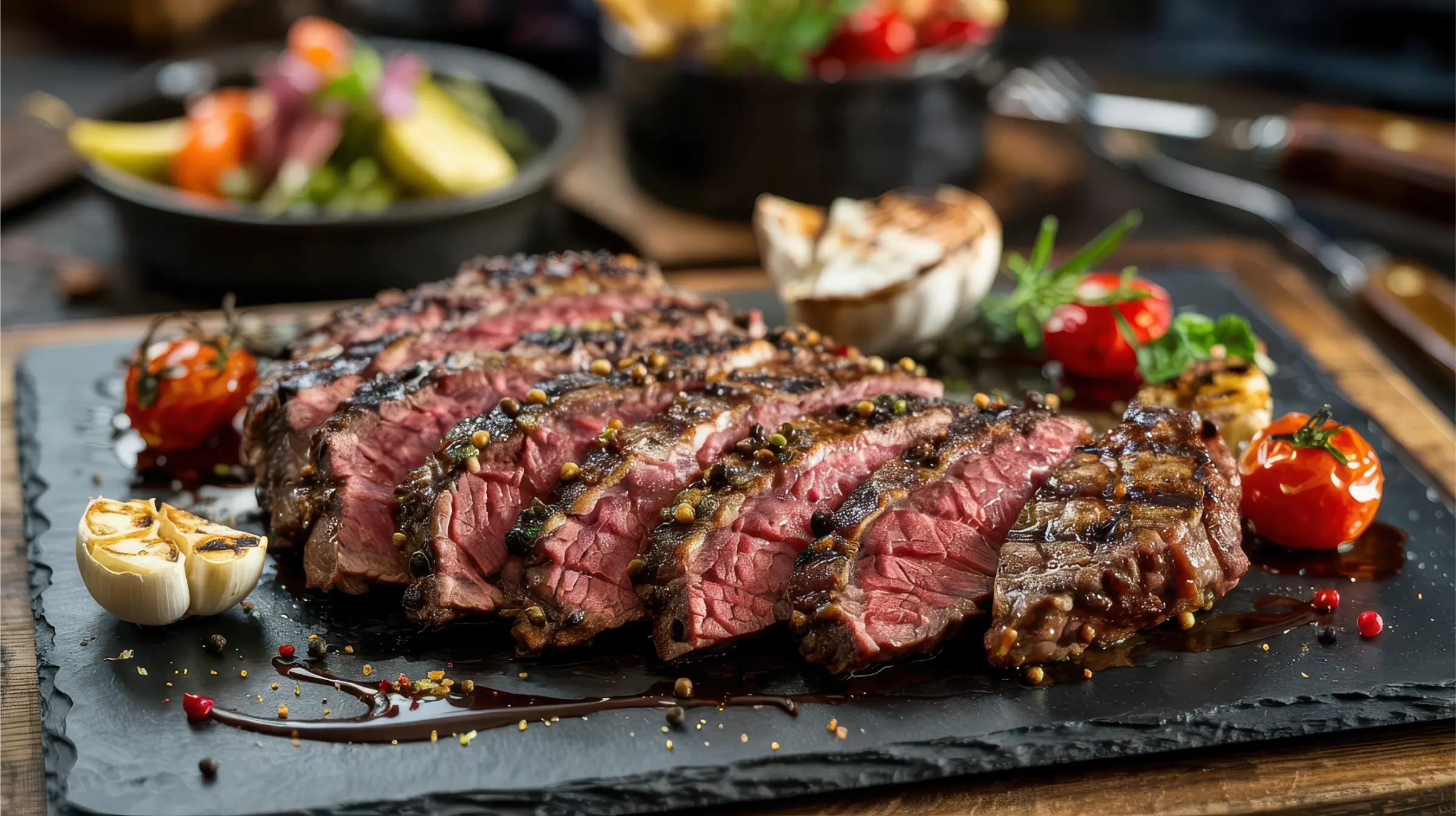 Grilled Flank Steak with Tomatoes & Balsamic