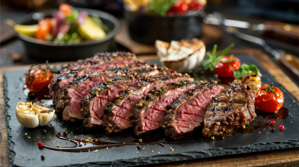 Grilled Flank Steak with Tomatoes & Balsamic