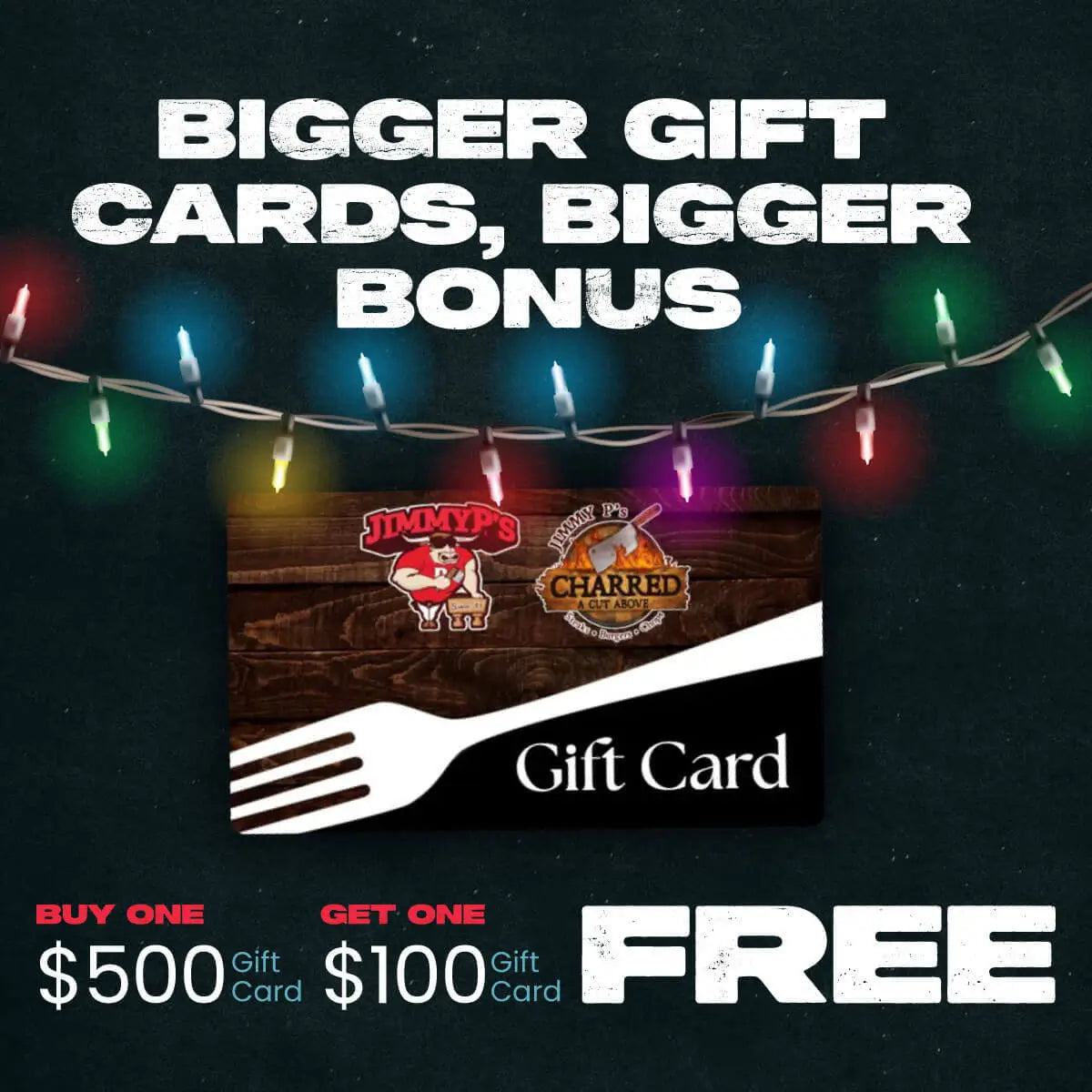 Buy One $500 Gift Card Get One $100 Gift Card Free